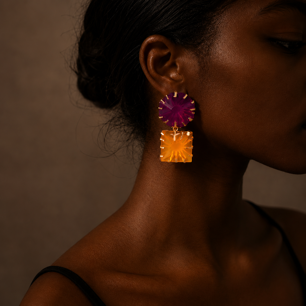 Aurora Dual-Stone Statement Earrings