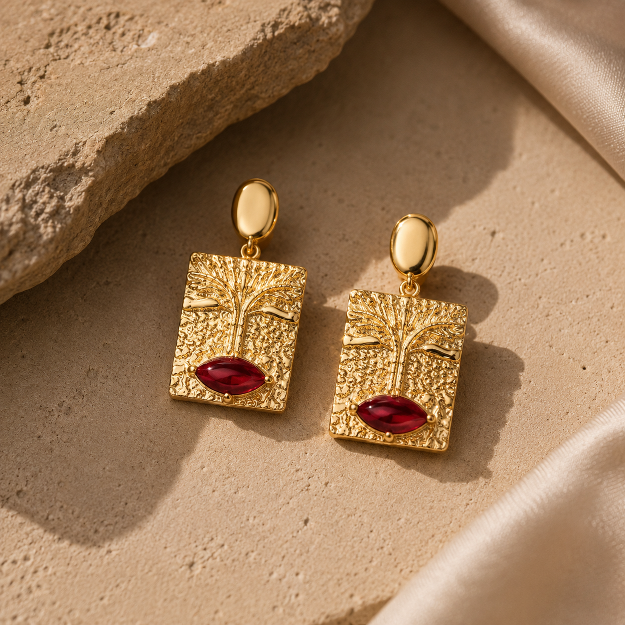 Ruby Aura Statement Earrings