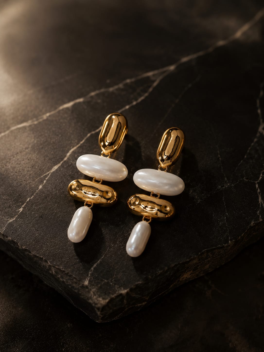 Ivory Luxe Statement Drop Earrings