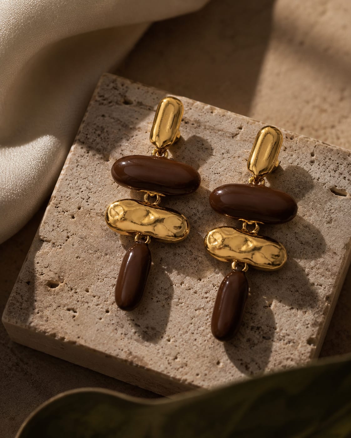 Mocha Luxe Statement Drop Earrings