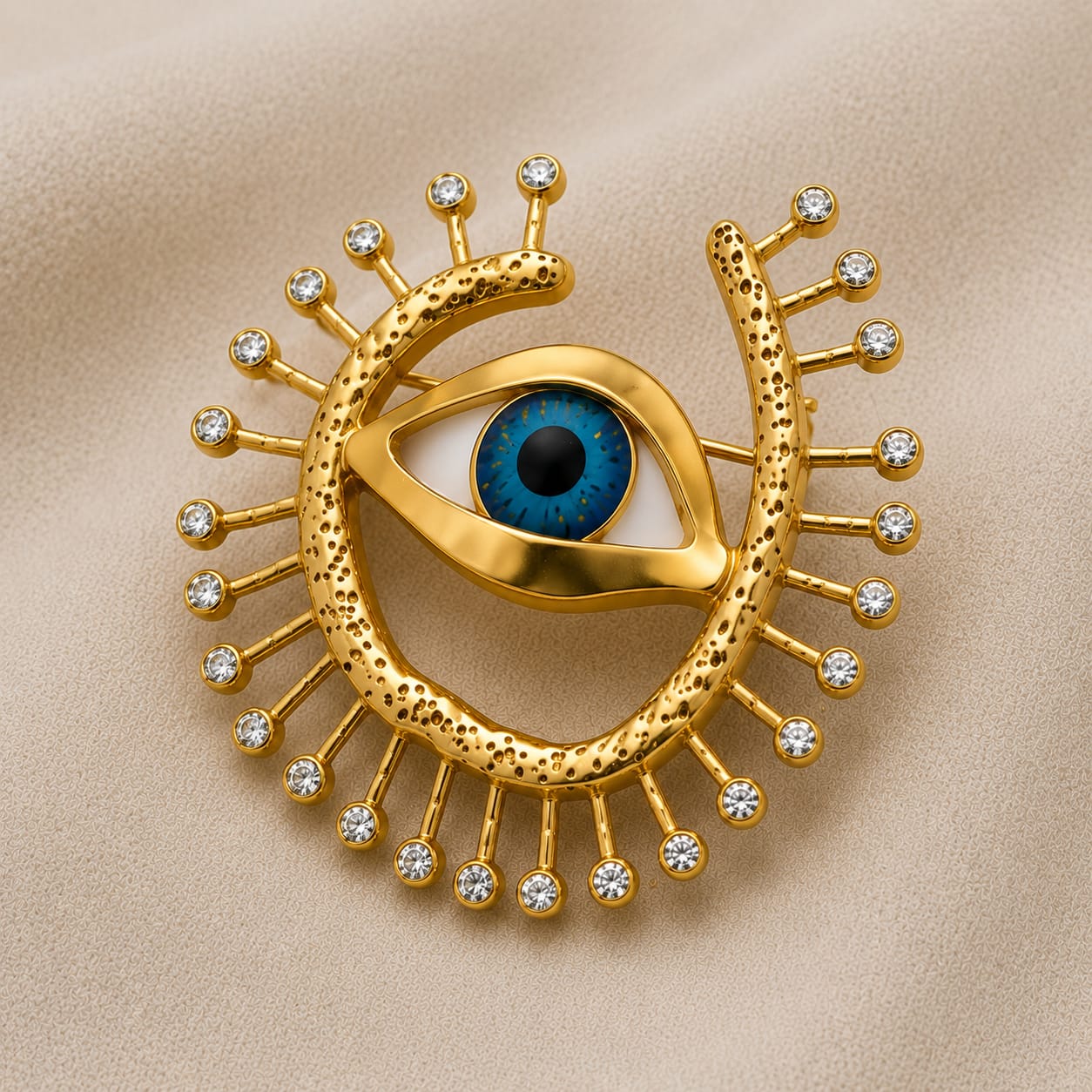 UXORA Oracle Eye Statement Brooch Surrealist Gold Jewelry