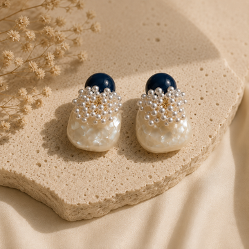 Pearl Blossom Statement Earrings