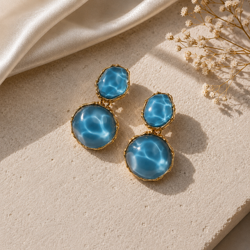 Luxury Ocean Blue Crystal Drop Earrings